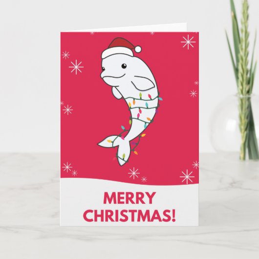 Beluga Whale Frohe Weihnachts Winter Tiere Wale Karte (Vorderseite)
