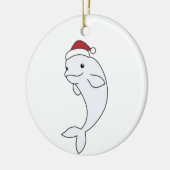 Beluga Whale Frohe Weihnachts Winter Tiere Wale Keramik Ornament (Links)