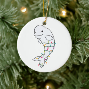 Beluga Whale Frohe Weihnachts Winter Tiere Wale Keramik Ornament