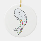 Beluga Whale Frohe Weihnachts Winter Tiere Wale Keramik Ornament (Vorne)