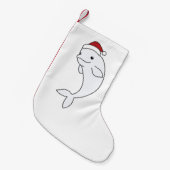 Beluga Whale Frohe Weihnachts Winter Tiere Wale Kleiner Weihnachtsstrumpf (Vorderansicht (hängend))