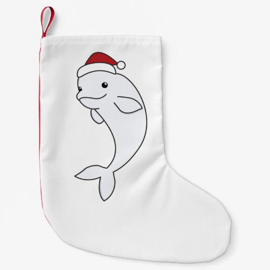 Beluga Whale Frohe Weihnachts Winter Tiere Wale Kleiner Weihnachtsstrumpf (Vorderseite)