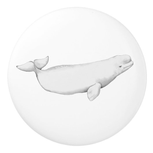 Beluga Whale Illustration Whale Lover Geschenk Whi Keramikknauf (Vorderseite)