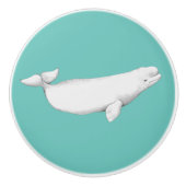 Beluga Whale Illustration Whale Lover Gift Aqua Keramikknauf (Vorderseite)
