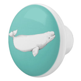 Beluga Whale Illustration Whale Lover Gift Aqua Keramikknauf