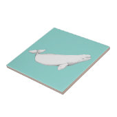 Beluga Whale Illustration Whale Lover Gift Blue Fliese (Seite)