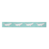 Beluga Whale Illustration Whale Lover Gift Blue Satinband (Vorderseite)