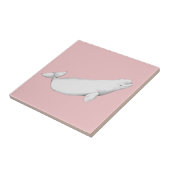 Beluga Whale Illustration Whale Lover Gift Pink Fliese (Seite)