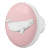 Beluga Whale Illustration Whale Lover Gift Pink Keramikknauf (Rechts)