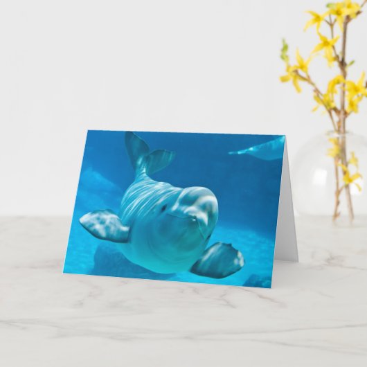 Beluga Whale Karte (Gelbe Blume)