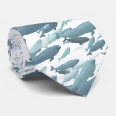 Beluga Whale Krawatte Blue Beluga Whales Neckties (Gerollt)