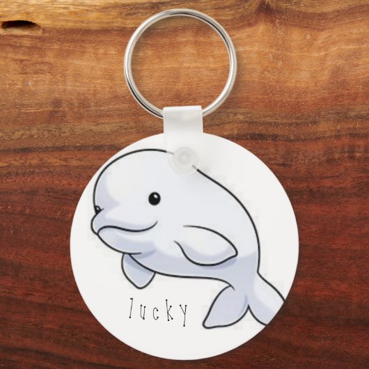 beluga whale lucky charm schlüsselanhänger (Vorderseite)