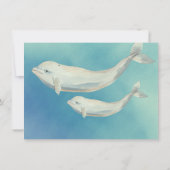 Beluga Whale Mama und Calf Baby Dusche Dankeskarte (Rückseite)