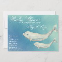Beluga Whale Mama und Calf Baby Dusche