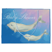Beluga Whale Mama und Calf Baby Dusche Große Geschenktüte (Rückseite)