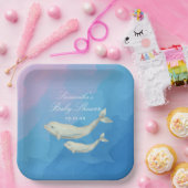 Beluga Whale Mama und Calf Baby Dusche Pappteller (Party)