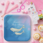 Beluga Whale Mama und Calf Baby Dusche Pappteller (Party)