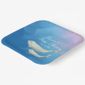 Beluga Whale Mama und Calf Baby Dusche Pappteller (Gewinkelt)