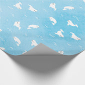 Beluga Whale Muster in Ocean Blue Geschenkpapier (Ecke)