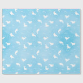 Beluga Whale Muster in Ocean Blue Geschenkpapier (Flach)