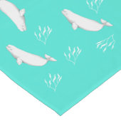 Beluga Whale Muster Türkis Kurzer Tischläufer (Ecke)