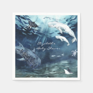 Beluga Whale   Ocean Baby Show Napkins Serviette