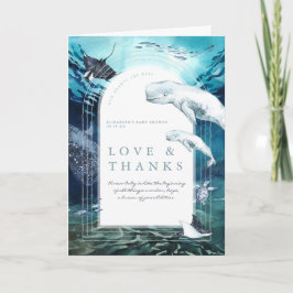 Beluga Whale Ocean | Babydusche Vielen Dank Dankeskarte