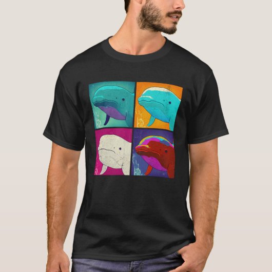 Beluga Whale Pop Illustration Colorful Animal Men T-Shirt (Vorderseite)