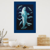 Beluga Whale Print Marine Life Poster Whale Print (Küche)