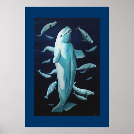 Beluga Whale Print Marine Life Poster Whale Print (Vorne)