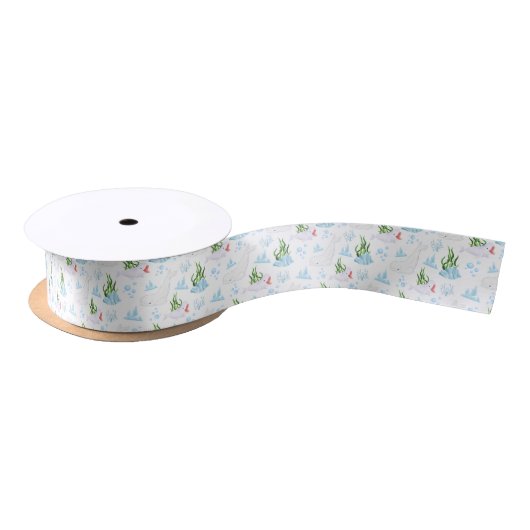 Beluga Whale Ribbon Satinband (Spule)