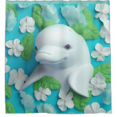 Beluga Whale Sea Ocean Beach House Duschvorhang (Vorderseite)