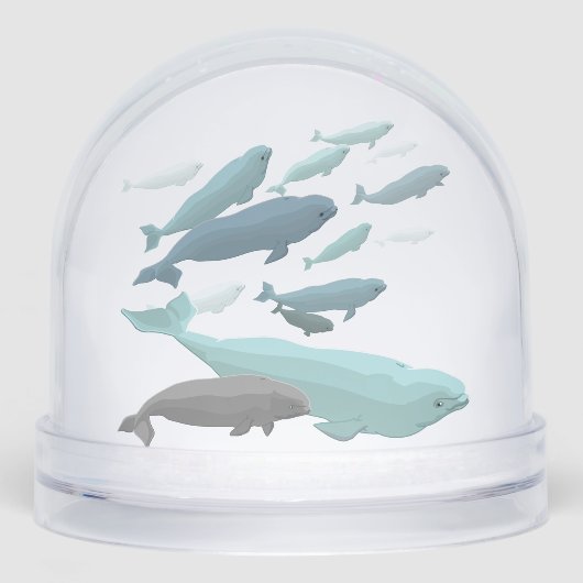 Beluga Whale Snow Globe Custom Whale Snow Globe Schneekugeln (Vorderseite)