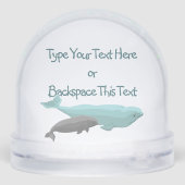 Beluga Whale Snow Globe Custom Whale Snow Globe Schneekugeln (Rückseite)