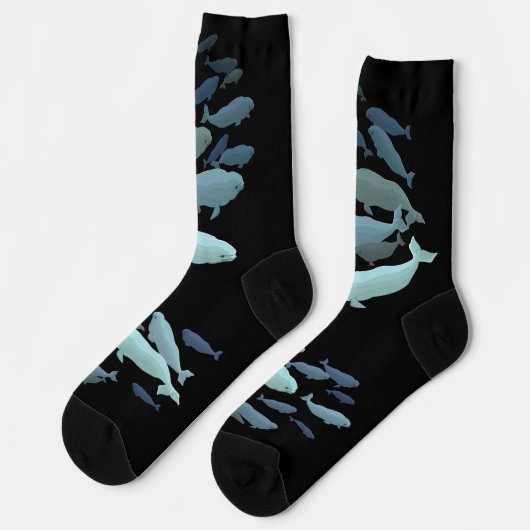 Beluga Whale Socks Whale Art Socks Customize Socken (Linkes Detail)