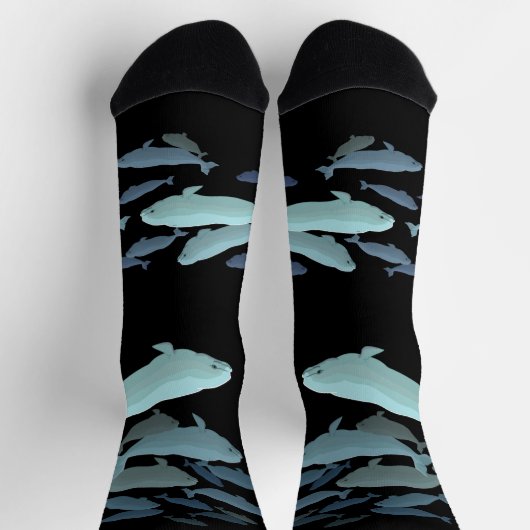 Beluga Whale Socks Whale Art Socks Customize Socken (Oben)