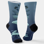 Beluga Whale Socks Whale Art Socks Customize Socken (Gewinkelt)