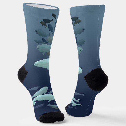 Beluga Whale Socks Whale Art Socks Customize Socken (Gewinkelt)