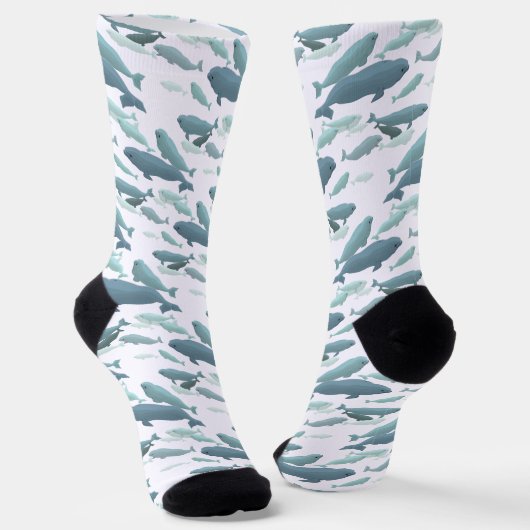 Beluga Whale Socks Whale Art Socks Customize Socken (Gewinkelt)