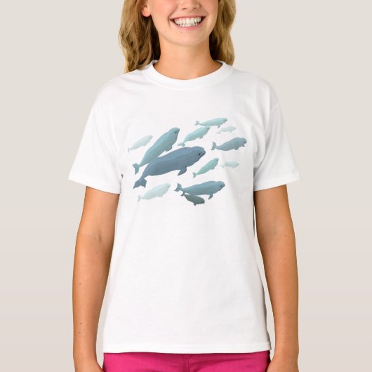Beluga Whale T - Shirt Bio Whale Art Shirt (Vorderseite)