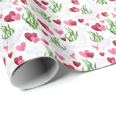 Beluga Whale Valentine Gift Wrapping Paper White Geschenkpapier (Rolleneckpunkt)