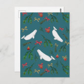 Beluga Whale Weihnachten Postkarte (Vorne/Hinten)