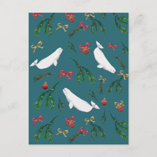 Beluga Whale Weihnachten Postkarte (Vorderseite)