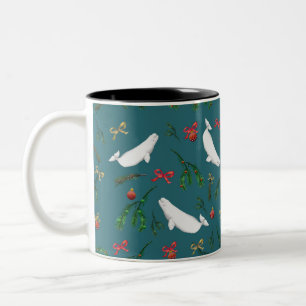 Beluga Whale Weihnachten Zweifarbige Tasse