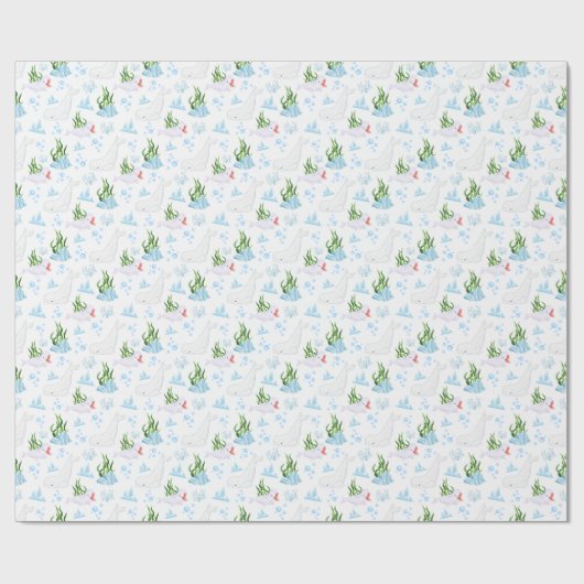 Beluga Whale Wrapping Paper Geschenkpapier (Flach)