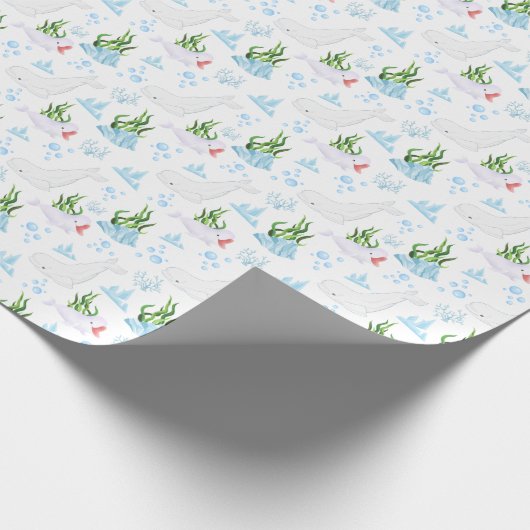 Beluga Whale Wrapping Paper Geschenkpapier (Ecke)