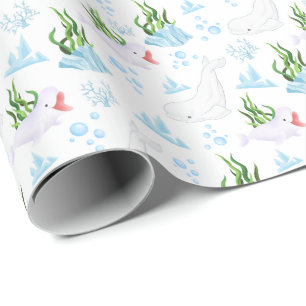Beluga Whale Wrapping Paper Geschenkpapier