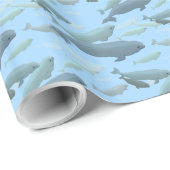 Beluga Whale Wrapping Paper Whale Weihnachtspapier Geschenkpapier (Rolleneckpunkt)