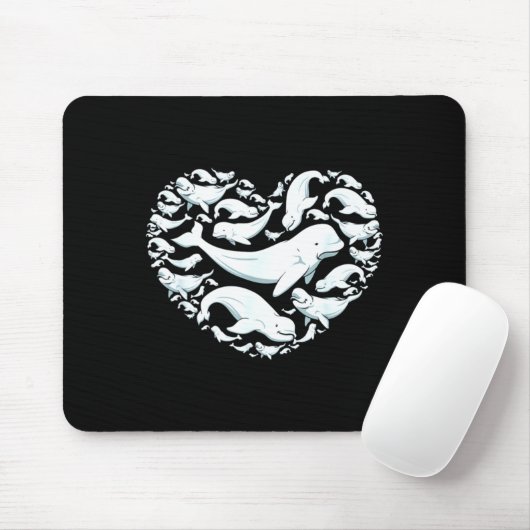 Beluga Whales Valentine Days For Kids Boy Girl Men Mousepad (Mit Mouse)