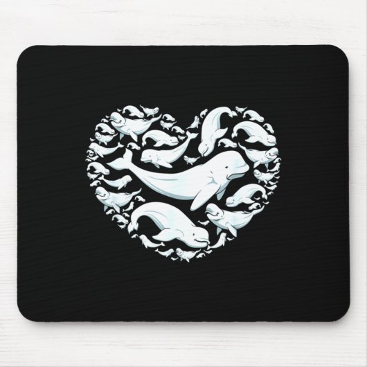 Beluga Whales Valentine Days For Kids Boy Girl Men Mousepad (Vorne)